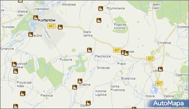 mapa Piechocice, Piechocice na mapie Targeo