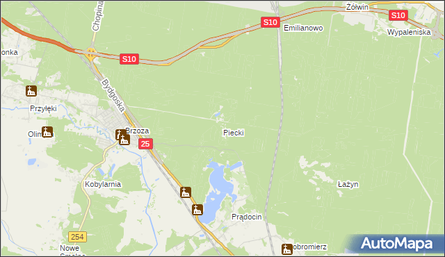 mapa Piecki gmina Nowa Wieś Wielka, Piecki gmina Nowa Wieś Wielka na mapie Targeo