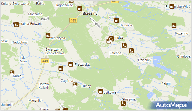 mapa Pieczyska Leśniczówka, Pieczyska Leśniczówka na mapie Targeo