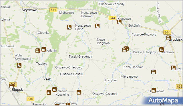 mapa Piegłowo-Wieś, Piegłowo-Wieś na mapie Targeo