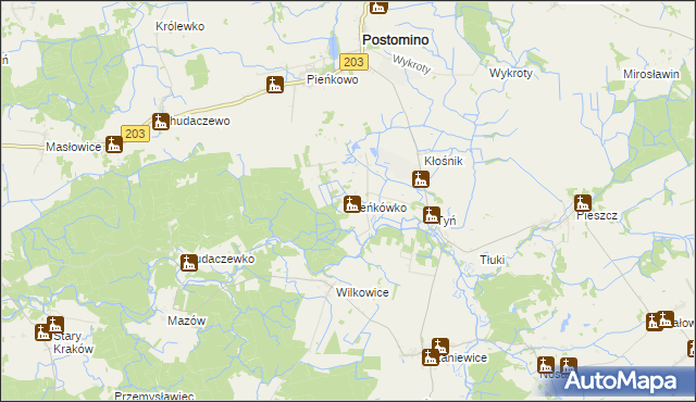 mapa Pieńkówko, Pieńkówko na mapie Targeo