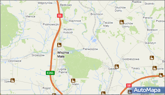 mapa Pierwoszów, Pierwoszów na mapie Targeo