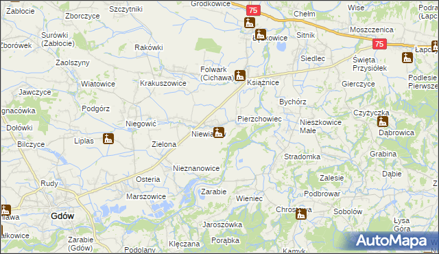 mapa Pierzchów, Pierzchów na mapie Targeo