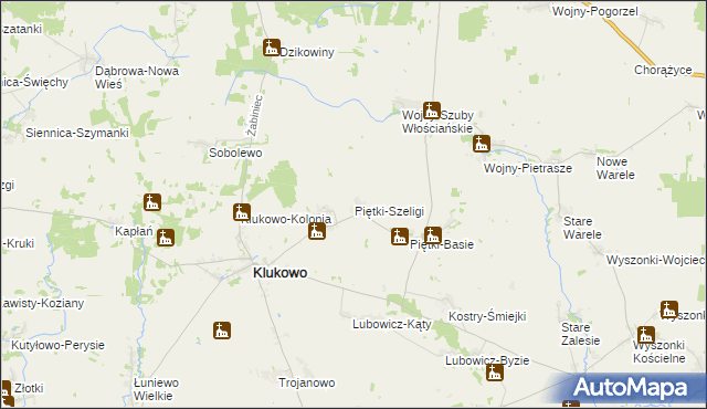 mapa Piętki-Szeligi, Piętki-Szeligi na mapie Targeo