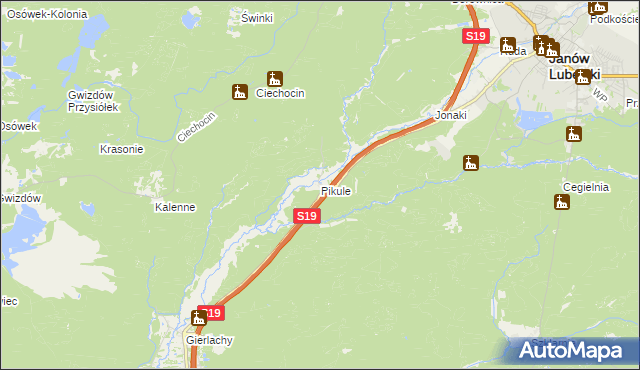 mapa Pikule, Pikule na mapie Targeo