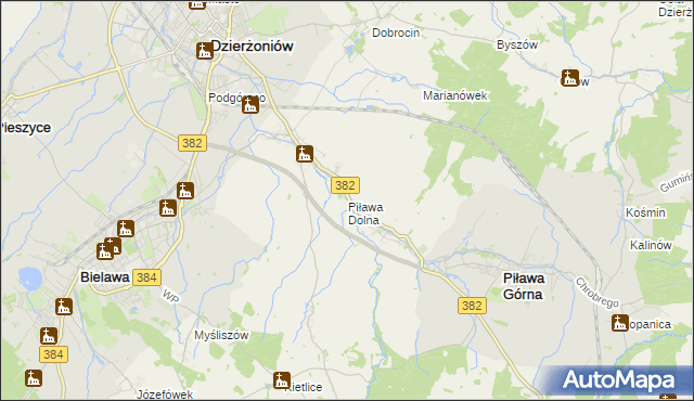 mapa Piława Dolna, Piława Dolna na mapie Targeo