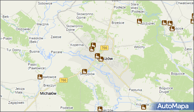 mapa Pińczów, Pińczów na mapie Targeo