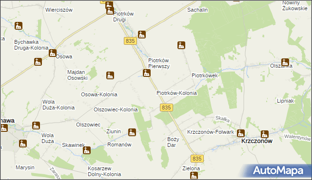 mapa Piotrków-Kolonia, Piotrków-Kolonia na mapie Targeo