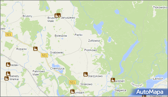 mapa Piotrkowo gmina Susz, Piotrkowo gmina Susz na mapie Targeo