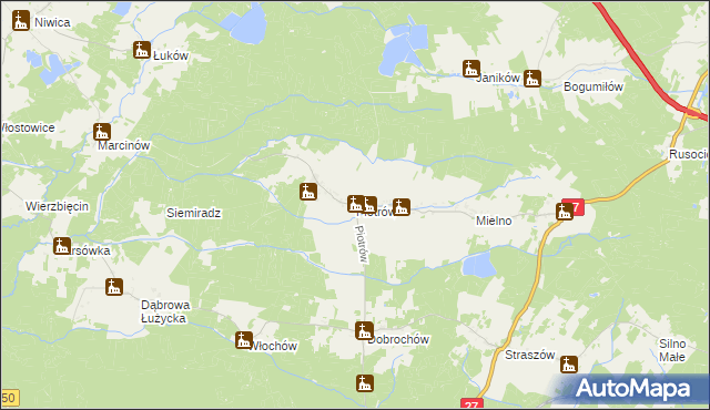 mapa Piotrów gmina Przewóz, Piotrów gmina Przewóz na mapie Targeo