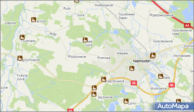 mapa Piotrowa, Piotrowa na mapie Targeo