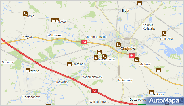 mapa Piotrowice gmina Chojnów, Piotrowice gmina Chojnów na mapie Targeo