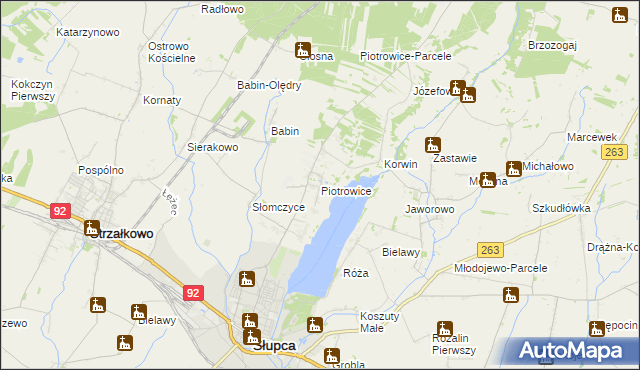 mapa Piotrowice gmina Słupca, Piotrowice gmina Słupca na mapie Targeo