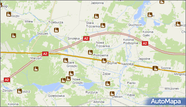 mapa Piotrowina, Piotrowina na mapie Targeo