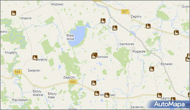 mapa Piotrowo gmina Lubomino, Piotrowo gmina Lubomino na mapie Targeo