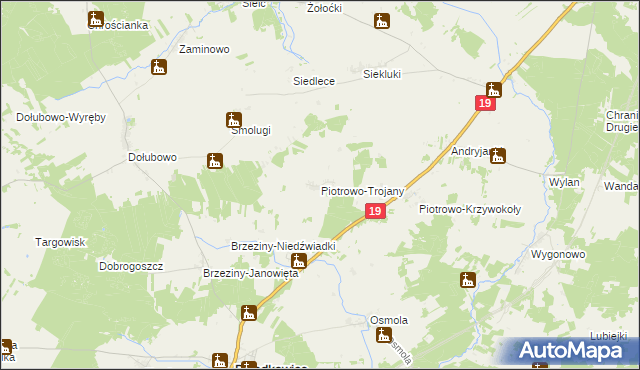 mapa Piotrowo-Trojany, Piotrowo-Trojany na mapie Targeo