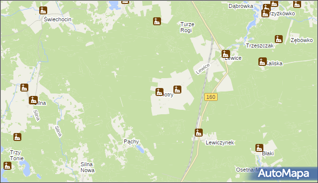 mapa Piotry, Piotry na mapie Targeo