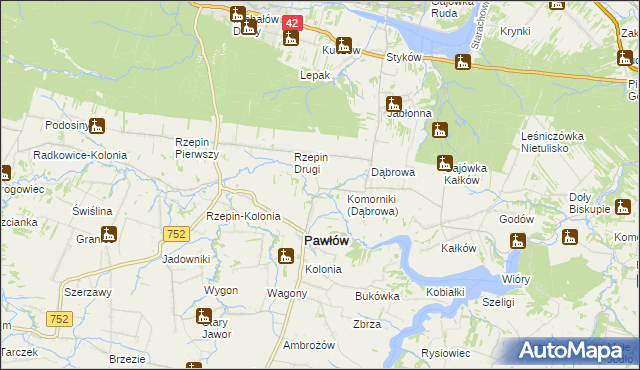 mapa Pisarka, Pisarka na mapie Targeo