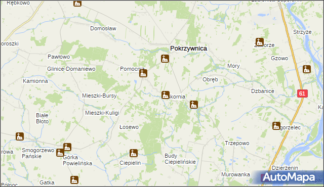 mapa Piskornia gmina Pokrzywnica, Piskornia gmina Pokrzywnica na mapie Targeo