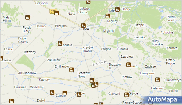 mapa Piskorzec gmina Iłów, Piskorzec gmina Iłów na mapie Targeo
