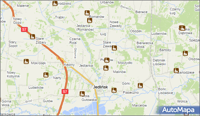 mapa Płasków, Płasków na mapie Targeo