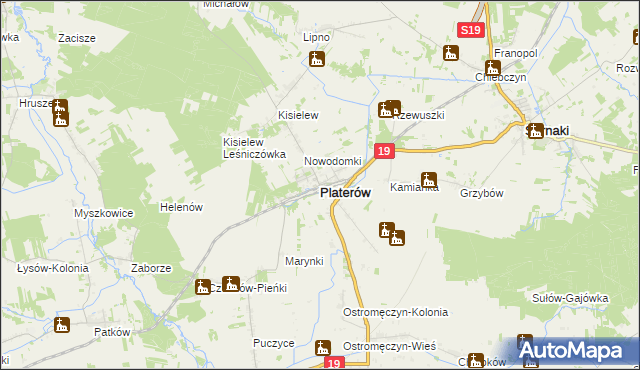 mapa Platerów, Platerów na mapie Targeo