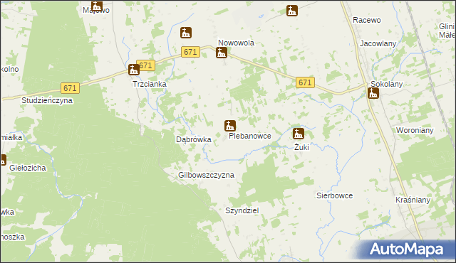 mapa Plebanowce gmina Sokółka, Plebanowce gmina Sokółka na mapie Targeo