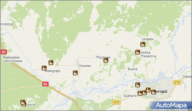mapa Płochowo, Płochowo na mapie Targeo
