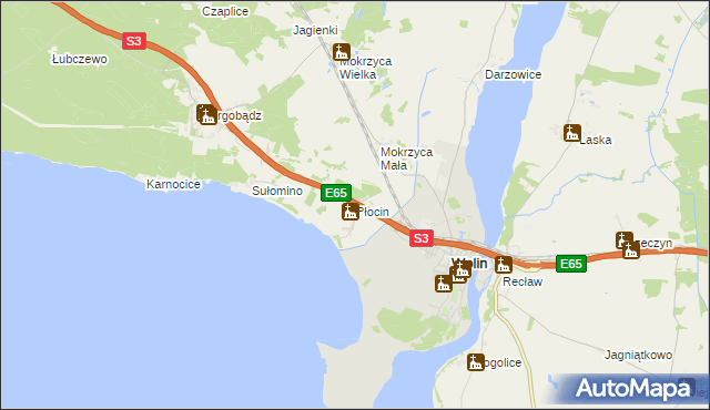 mapa Płocin, Płocin na mapie Targeo