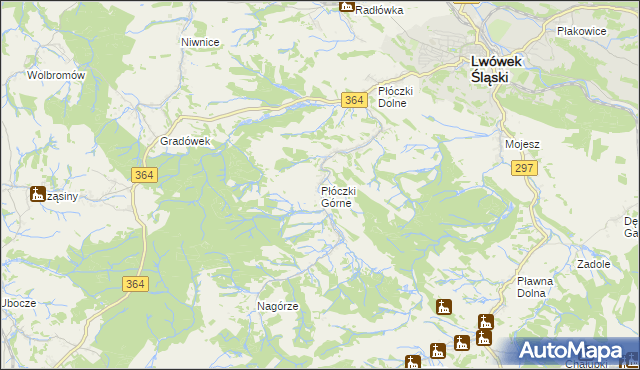 mapa Płóczki Górne, Płóczki Górne na mapie Targeo