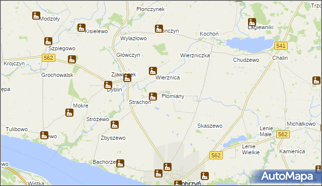 mapa Płomiany, Płomiany na mapie Targeo