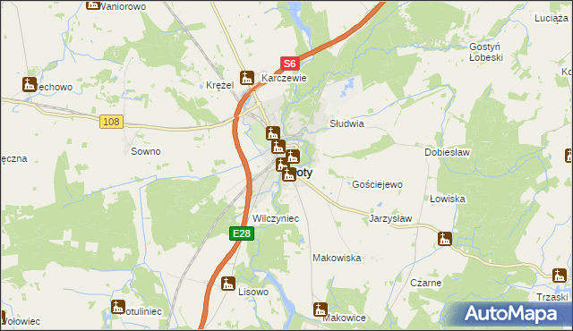 mapa Płoty powiat gryficki, Płoty powiat gryficki na mapie Targeo