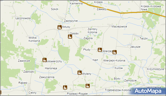 mapa Płudy gmina Trzebieszów, Płudy gmina Trzebieszów na mapie Targeo