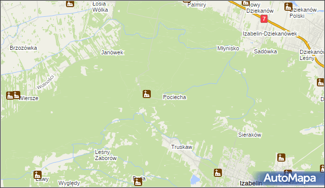 mapa Pociecha gmina Czosnów, Pociecha gmina Czosnów na mapie Targeo