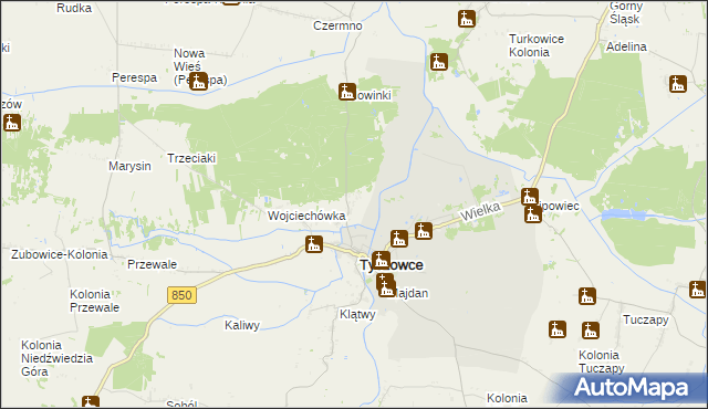 mapa Podbór gmina Tyszowce, Podbór gmina Tyszowce na mapie Targeo
