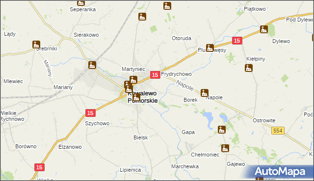 mapa Podborek gmina Kowalewo Pomorskie, Podborek gmina Kowalewo Pomorskie na mapie Targeo