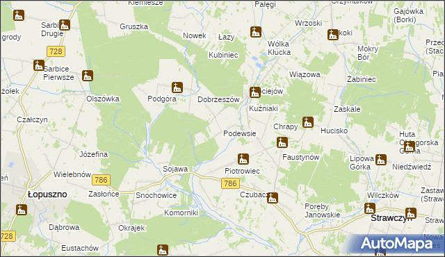 mapa Podewsie, Podewsie na mapie Targeo