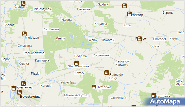 mapa Podjaworek, Podjaworek na mapie Targeo