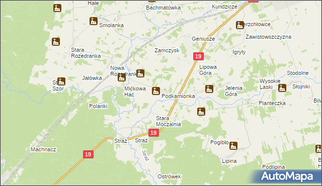 mapa Podkamionka, Podkamionka na mapie Targeo