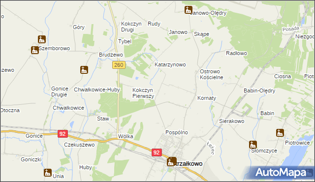 mapa Podkornaty, Podkornaty na mapie Targeo