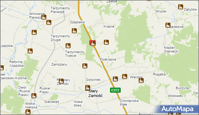 mapa Podkrasne, Podkrasne na mapie Targeo