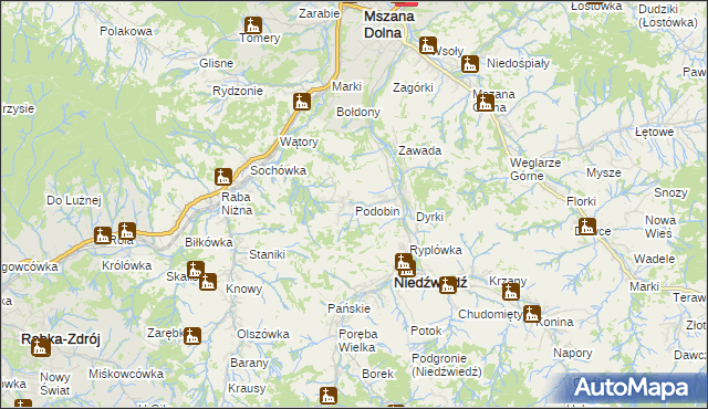mapa Podobin, Podobin na mapie Targeo