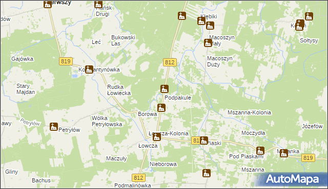 mapa Podpakule, Podpakule na mapie Targeo