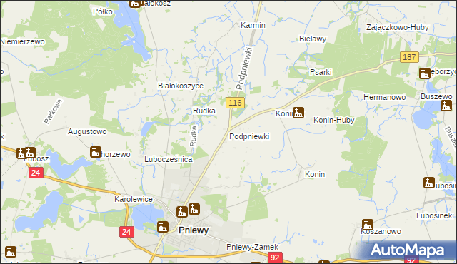 mapa Podpniewki, Podpniewki na mapie Targeo