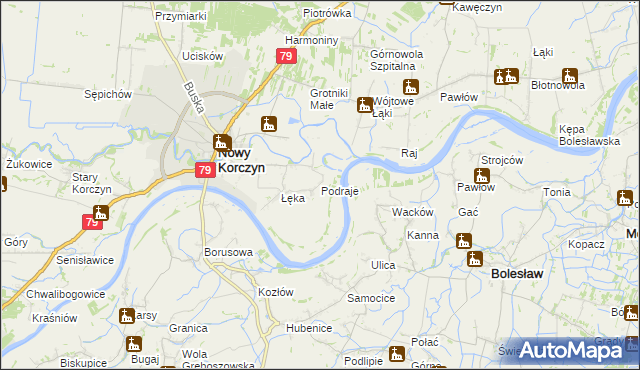 mapa Podraje, Podraje na mapie Targeo