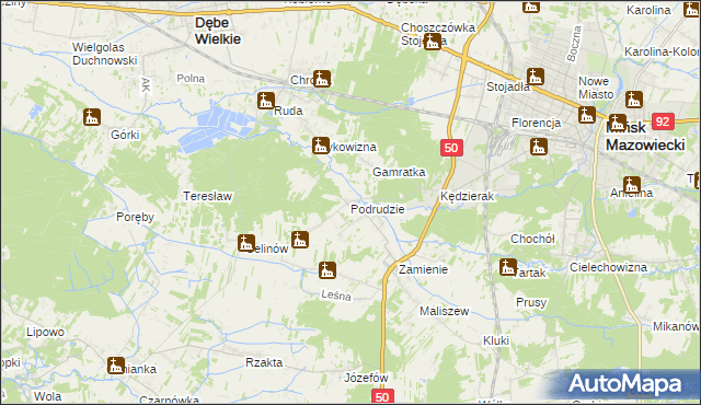 mapa Podrudzie, Podrudzie na mapie Targeo