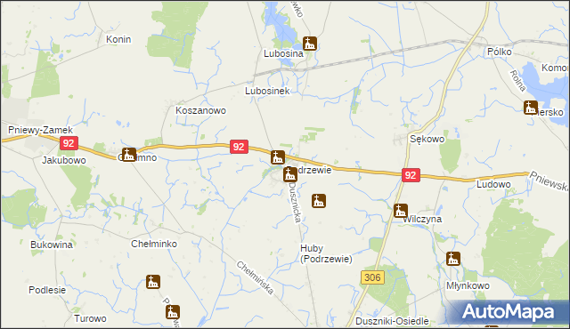 mapa Podrzewie, Podrzewie na mapie Targeo