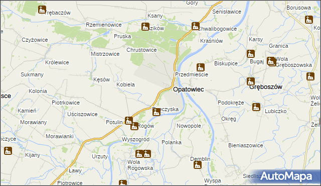 mapa Podskale gmina Opatowiec, Podskale gmina Opatowiec na mapie Targeo