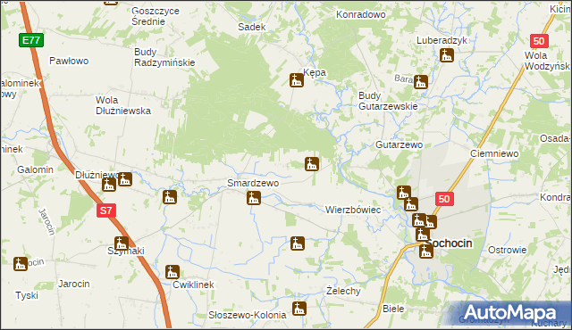 mapa Podsmardzewo, Podsmardzewo na mapie Targeo