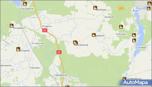 mapa Podstolice gmina Budzyń, Podstolice gmina Budzyń na mapie Targeo